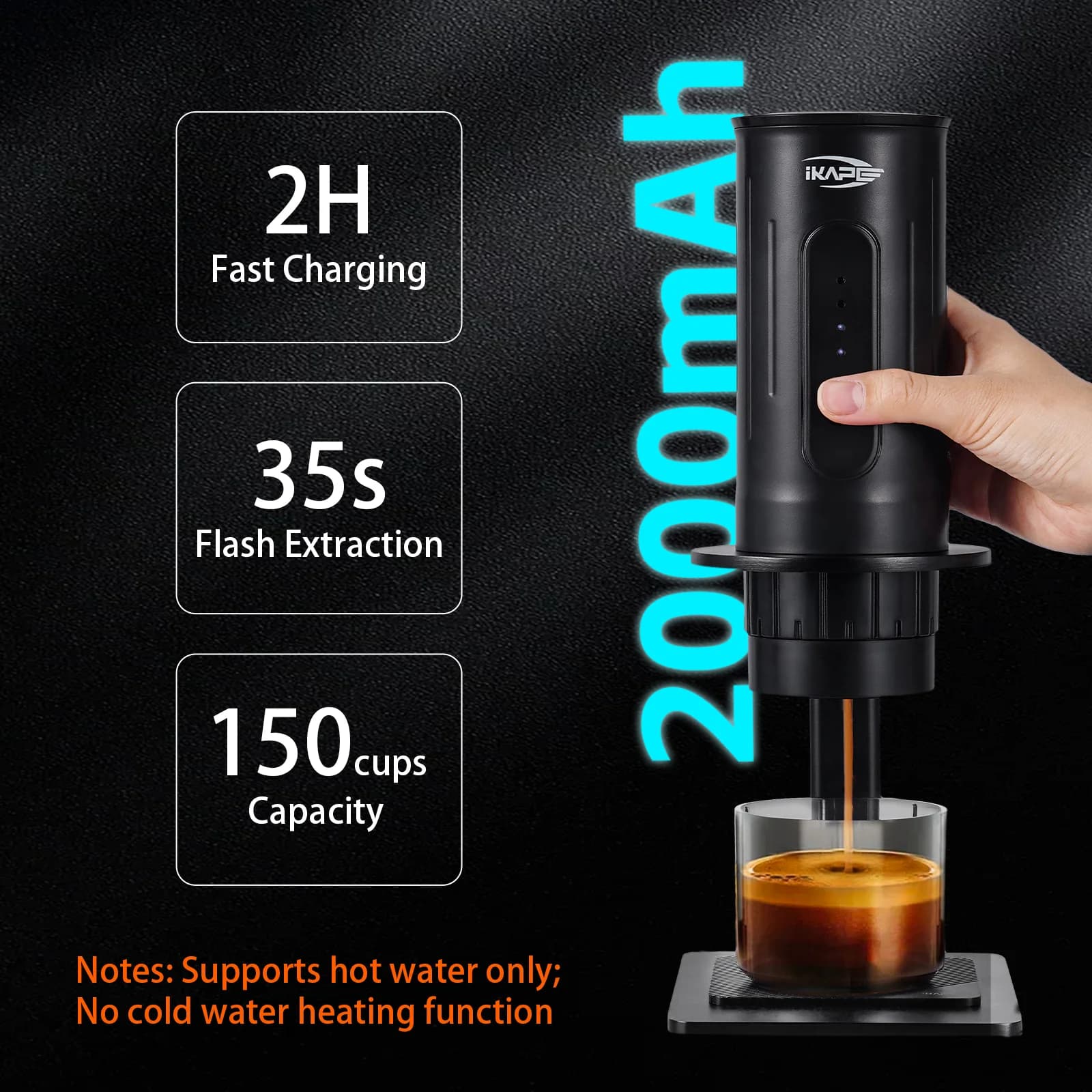 Cafetière manuelle portable pour capsules et café moulu